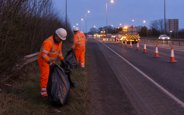A45 clean-up removes 2.4 tonnes of roadside litter